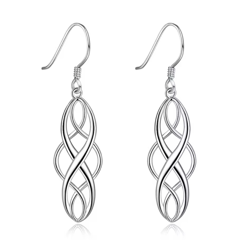 Twist Design Silver Earrings